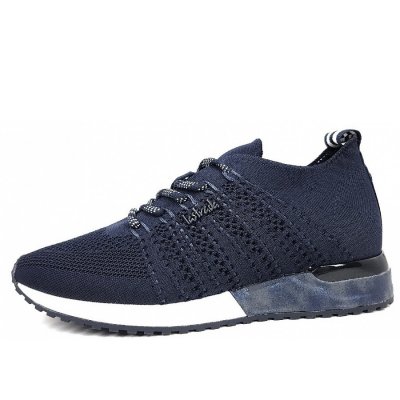 La Strada Sneaker low in blue knitted