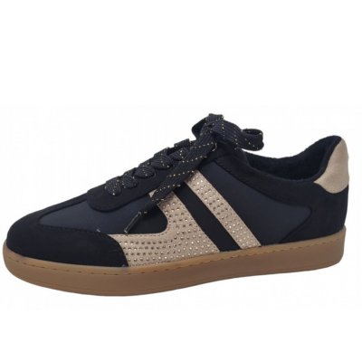 La Strada Sneaker in black beige stones