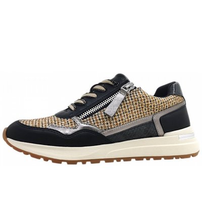 La Strada sportlicher Schnürer in Black/Beige 1001