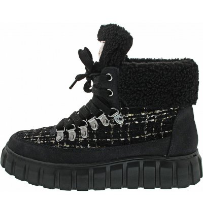 La Strada Schnürstiefel in black nubuck + tumble