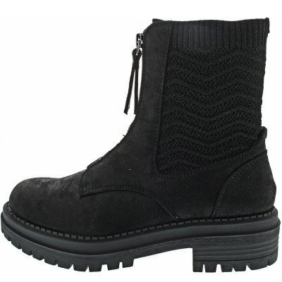 La Strada Stiefelette in black cracked pu + knitte La Strada Stiefelette in black cracked pu + knitte