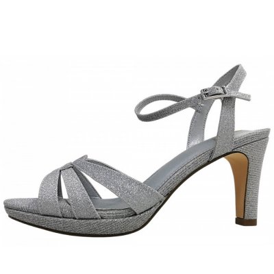 La Strada Sandalette in Silver Glitter