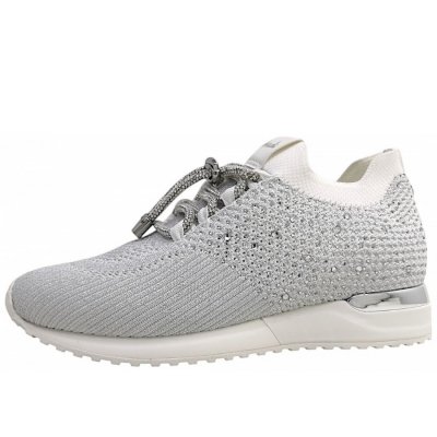La Strada Slipper in white silver 4504