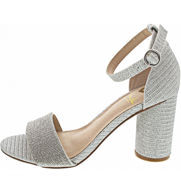 La Strada Sandalette in silver glitter + stones