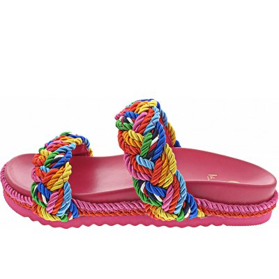 La Strada Pantolette in rainbow multi
