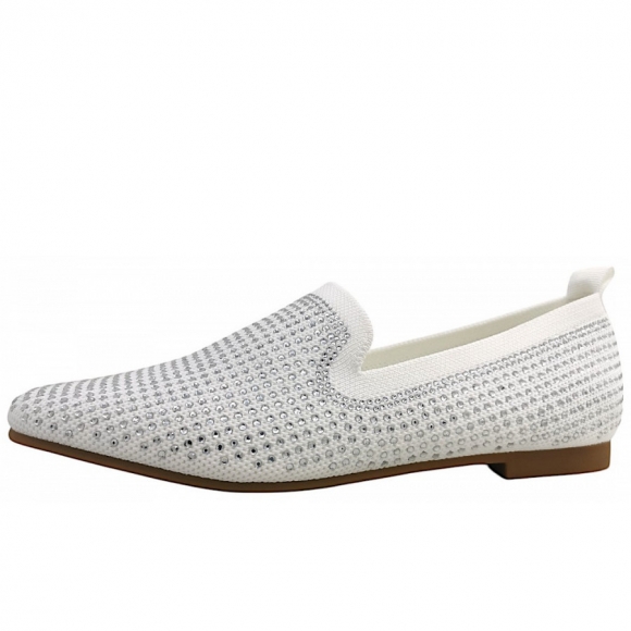 La Strada Slipper in white/stone 4504