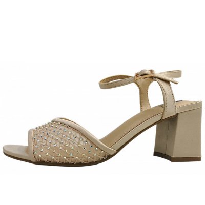 La Strada Sandalette in champagner + stones 4043