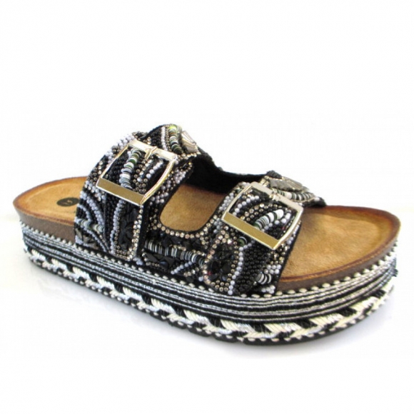 La Strada Pantolette in schwarz