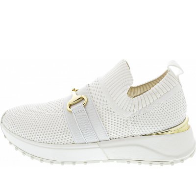 La Strada Slipper in white knitted