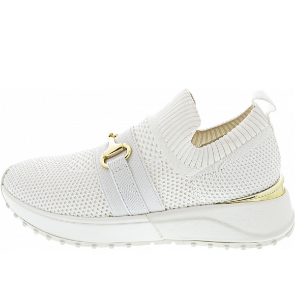 La Strada Slipper in white knitted