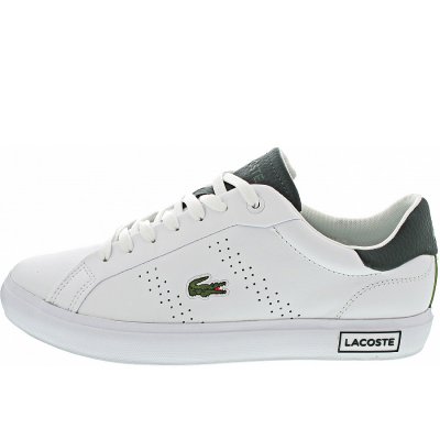 Lacoste Powercourt 2.0 Leather Sneaker low in wht-dk grn
