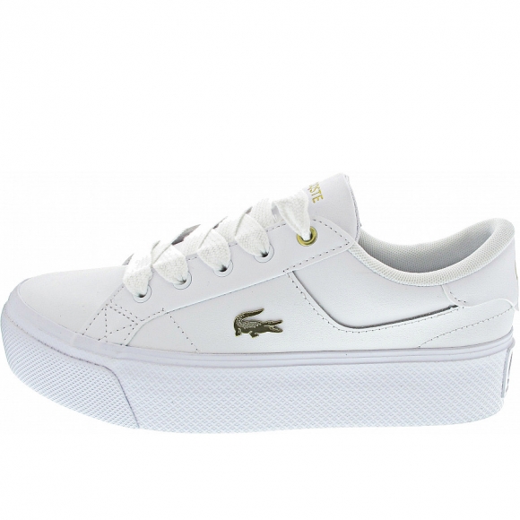 Lacoste Ziane Platform Logo Leath Sneaker low in wht-gld