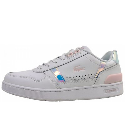 Lacoste T-Clip Pastel Accent Snea Schnürer in 1Y9 White/ Pink Lacoste T-Clip Pastel Accent Snea Schnürer in 1Y9 White/ Pink