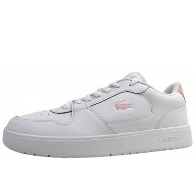 Lacoste Court Ace sportlicher Schnürer in White/Lt. Pink 1Y9