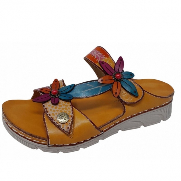 Laura Vita Pantolette in beige multi
