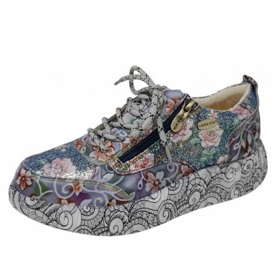 Laura Vita Sneaker in grau grün rose