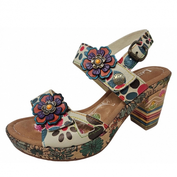 Laura Vita Sandalette in beige multi