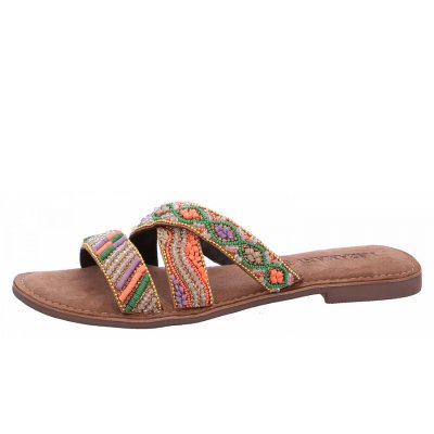 Lazamani Pantolette in lila multi