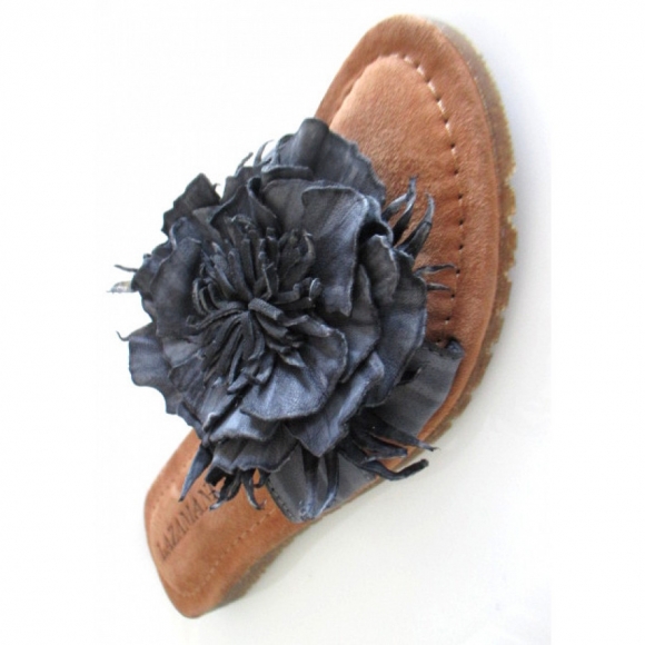 Lazamani flache Pantolette in schwarz