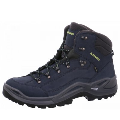 Lowa Renegade GTX Mid Wanderstiefel in dunkelblau/ limone