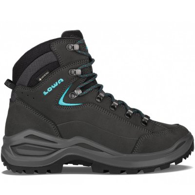 Lowa RENEGADE EVO GTX MID Wanderstiefel in asphalt/türkis