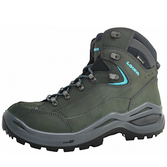 Lowa RENEGADE EVO GTX MID Ws Wanderschuh in 9368- Asphalt/Türkis