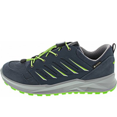 Lowa Axos GTX Lo Junior Wanderschuh in stahlblau-limone Lowa Axos GTX Lo Junior Wanderschuh in stahlblau-limone