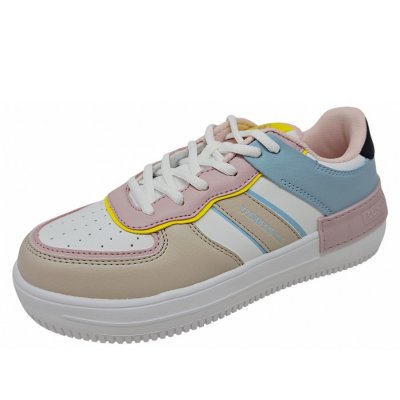 Lumberjack Freya Sneaker in white beige fuxia