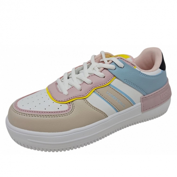 Lumberjack Freya Sneaker in white beige fuxia