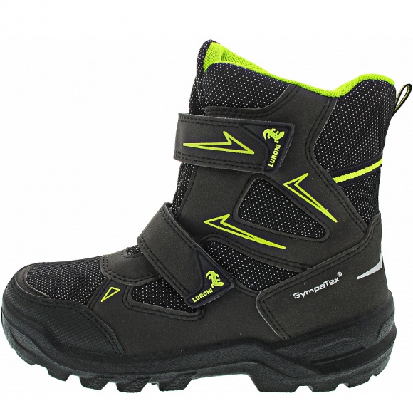 Lurchi Krispin Klettstiefel in black neon yellow