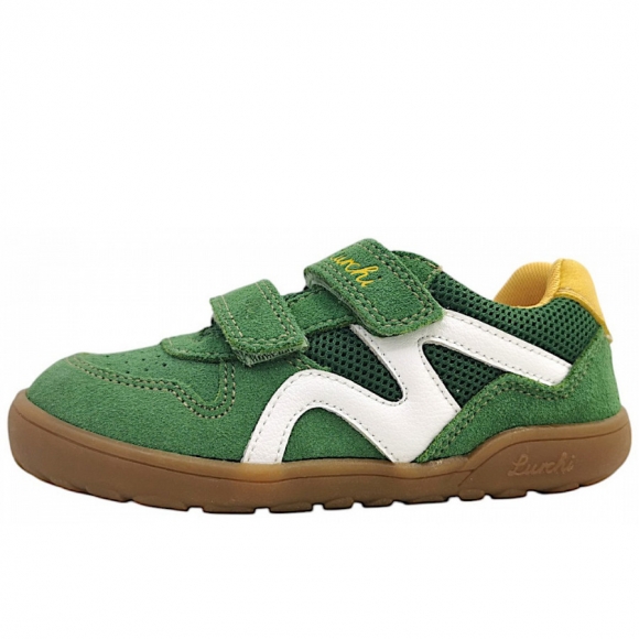 Lurchi Jamin Barefoot Klettschuh in dk green yellow 3337