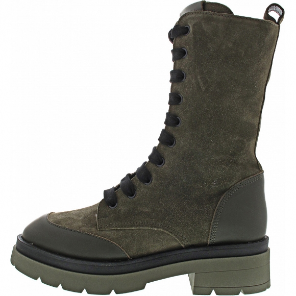 Marc O'Polo Lace Flatheel Bootie Schnürstiefel in oliv