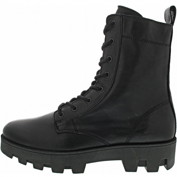 Marc O'Polo Lace Flatheel Bootie Schnürstiefel in black