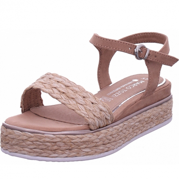 Marco Tozzi Damen Sandalette Sandalette in hell braun