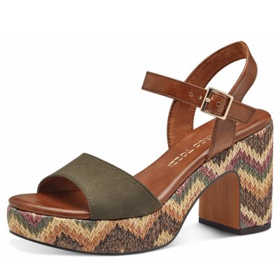 Marco Tozzi Sandalette in khaki kombi