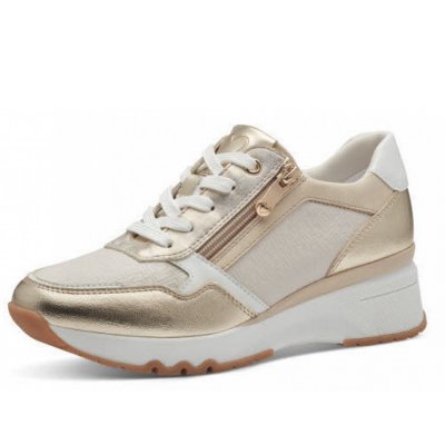 Marco Tozzi schn?rermodel 2373042 Sneaker in beige-kombiniert