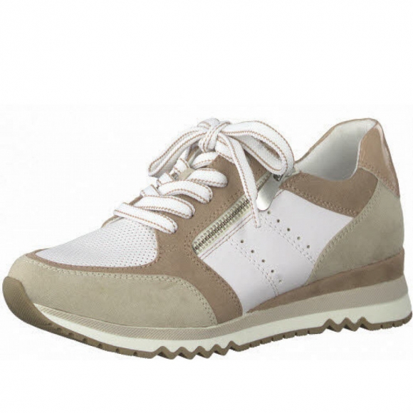 Marco Tozzi schn?rer Sneaker in beige-kombiniert