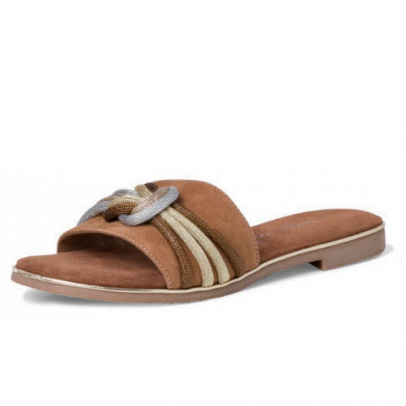 Marco Tozzi pantolette Pantolette in braun-kombiniert