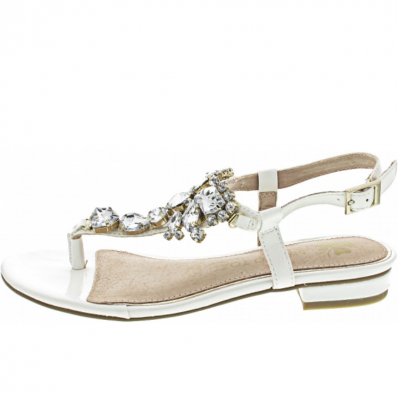 Marco Tozzi Sandale in white patent