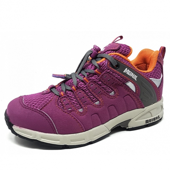 Meindl Snap Nässeschutz Wanderschuh in fuchsia grau