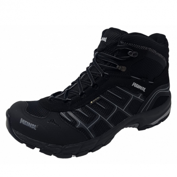Meindl Quebec Mid GTX Wanderstiefel in schwarz silber