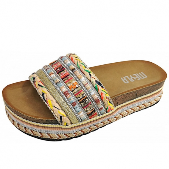 Meyla Nabi Pantolette in TEX Beige Multi
