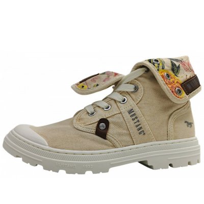 Mustang Schnürstiefel in offwhite/multi