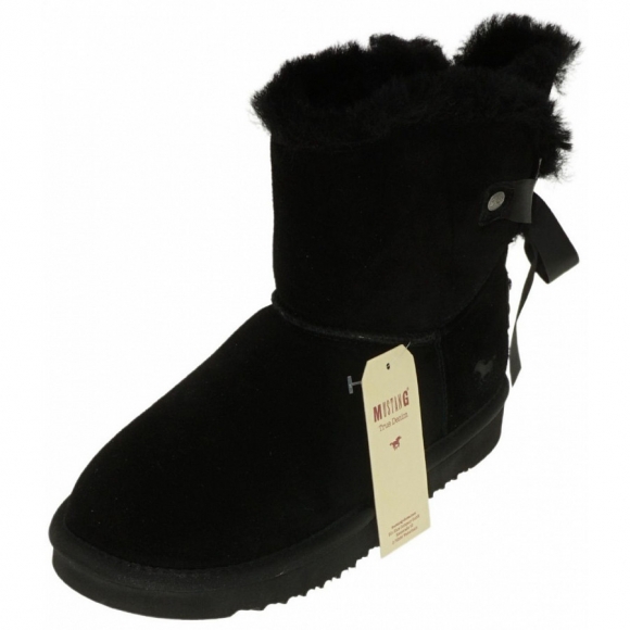 Mustang Booty schwarz Stiefel in schwarz