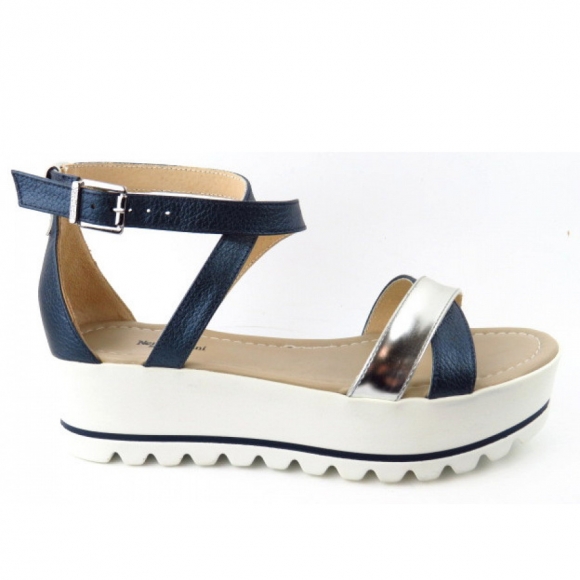 Nero Giardini Brill./Argento ocean/silb Sandale in blau/silber