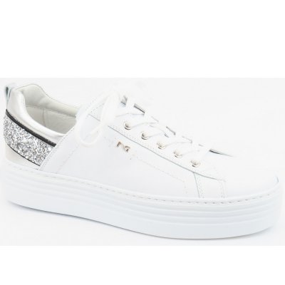 Nero Giardini Skipper Bianco glitter Sneaker in weiss silber