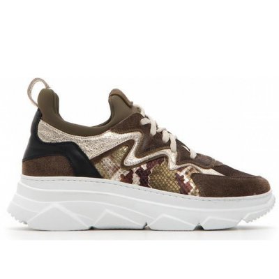 Nero Giardini braun oliv gold kombi. Sneaker in braun oliv gold kombi