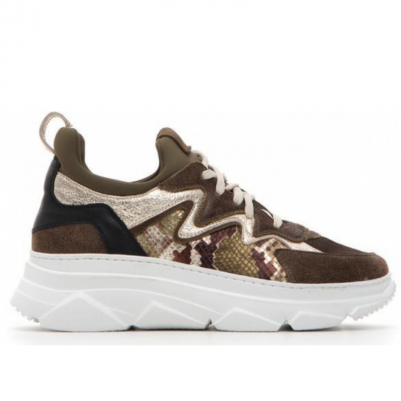 Nero Giardini braun oliv gold kombi. Sneaker in braun oliv gold kombi