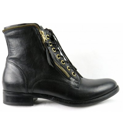 Nero Giardini schwarz Ösen gold Stiefelette in schwarz
