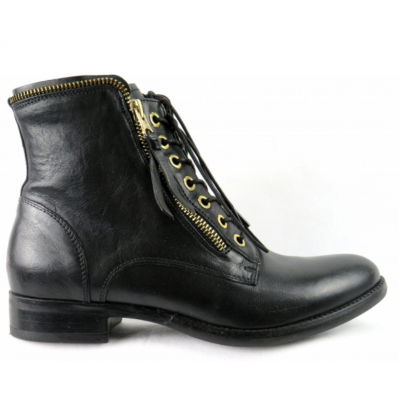 Nero Giardini schwarz Ösen gold Stiefelette in schwarz